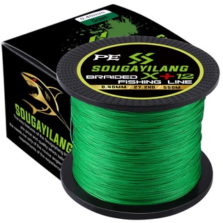 Sougayilang 12 Strands Braided Fishing Line Strong PE Fishing Line Durable  Fishing Line Pancing Tail(150/350/550M)