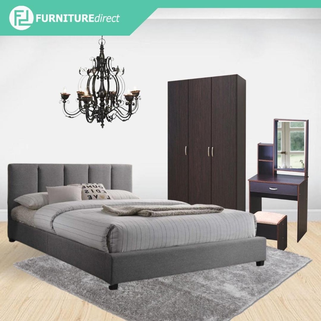Bedroom set Queen & Single MANADO queen size 4 piece bedroom set/ airbnb furniture/ bedroom