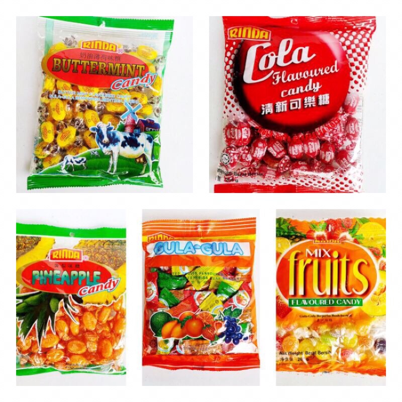 Rinda Candy 200g - Buttermint / Cola / Pineapple / Fruit flavoured ...