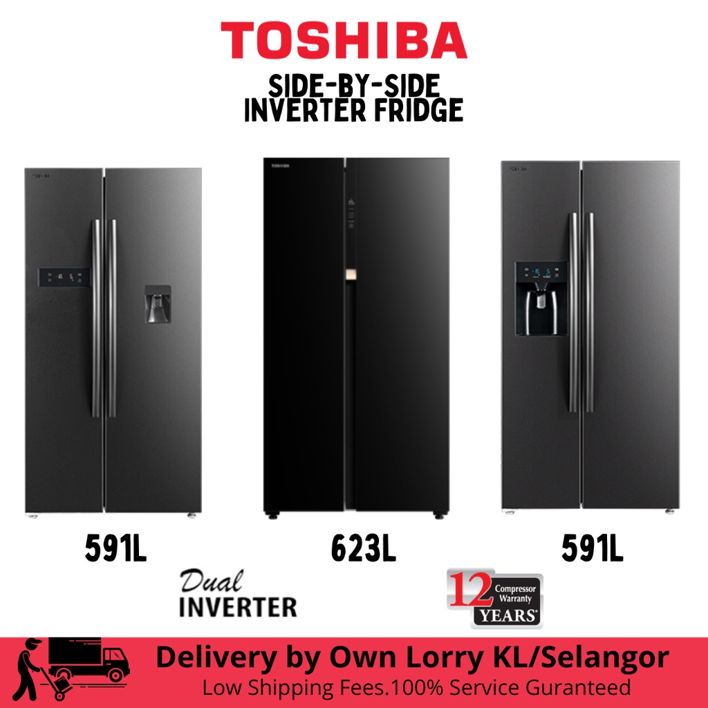 Toshiba Fridge Side by Side GRRS682/637/780 Peti Sejuk Shopee Malaysia