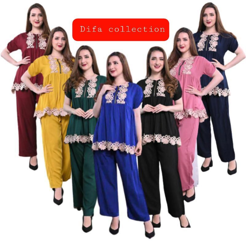 Arabic Lace cp lulu Suit/Pajamas Suit/Clothing Suit Shopee Malaysia