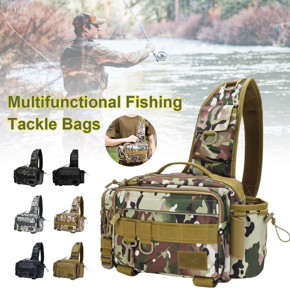 Fishing Tackle Bag Portable Fishing Tackle Storage Bag Waist Bag with  Detachable Waistband for Fishing Hiking Camping