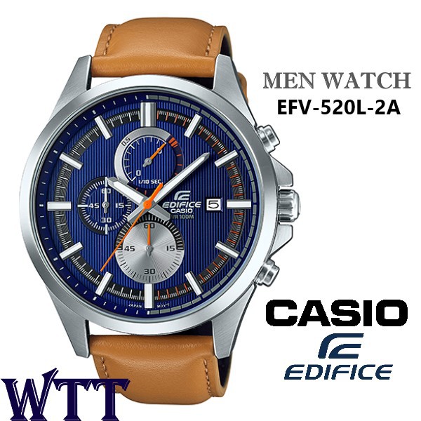 CASIO EDIFICE ORIGINAL EFV 520L 2A CHRONOGRAPH STAINLESS STEEL MEN WATCH EFV 520L JAM TANGAN LELAKI Shopee Malaysia