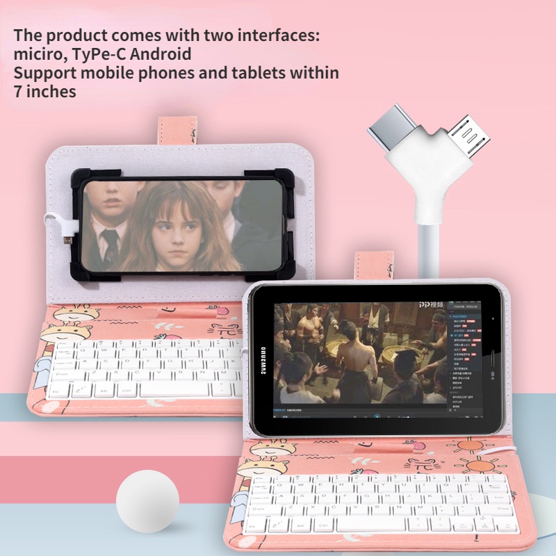 Android Phone Keyboard Holster Phone Case Stand Tablet Cover with Mouse