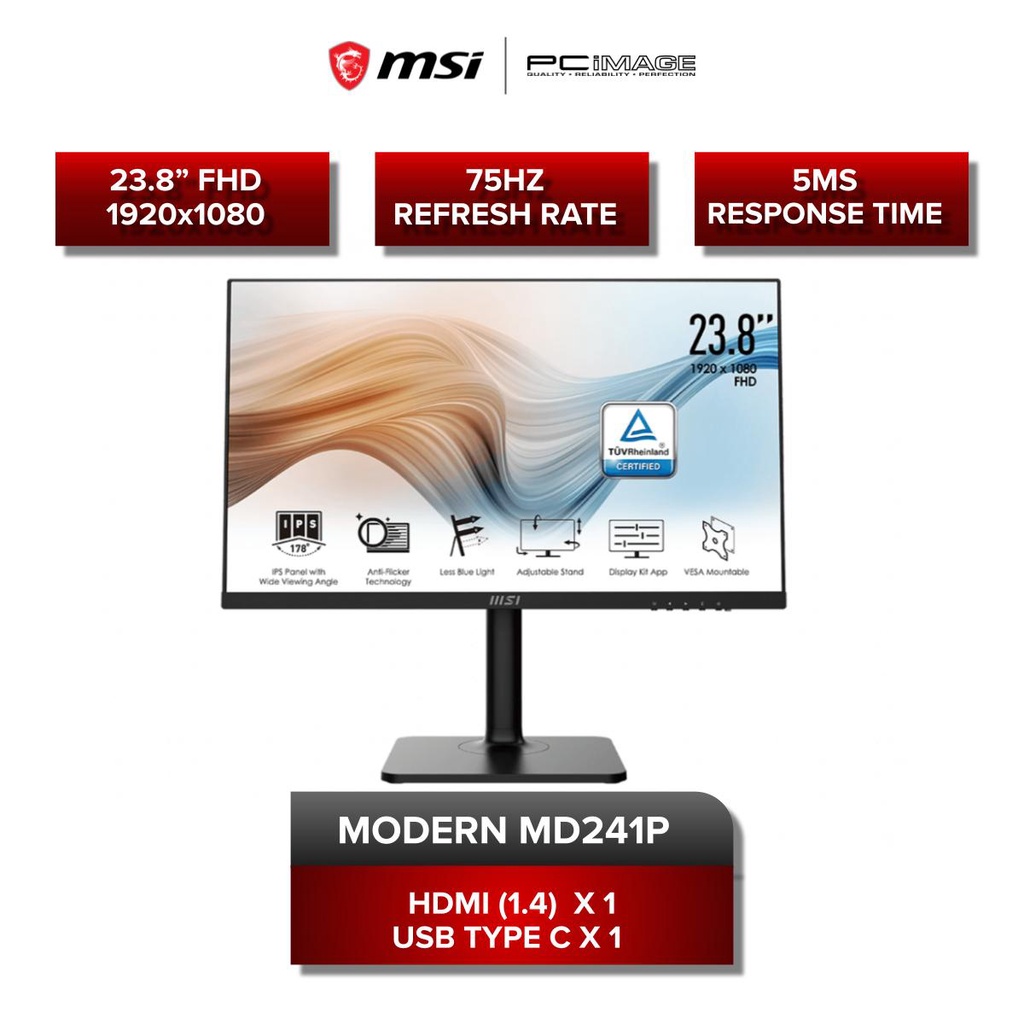 MSI MODERN MD241P | 5MS | 75HZ | FHD 23.8