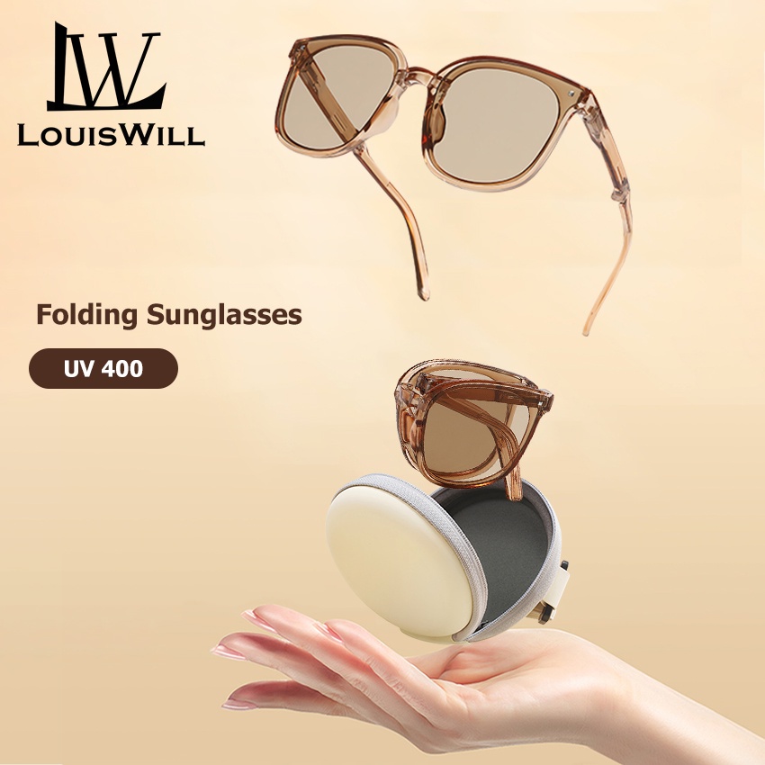 LouisWill Folding Sunglasses In Round Packaging Handbag Decorative Sun ...