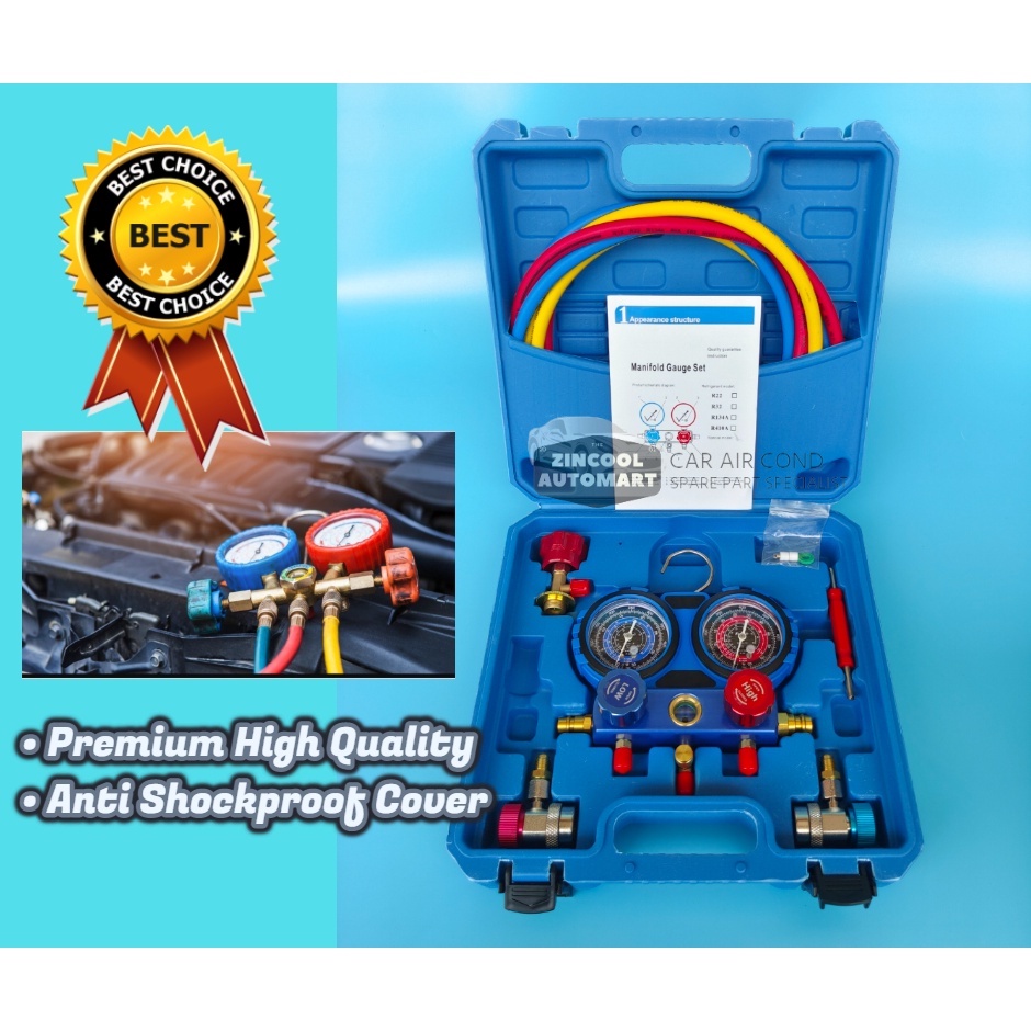Manifold Gauge Tools Kit For R22, R134a, R404a & R410a | Shopee Malaysia