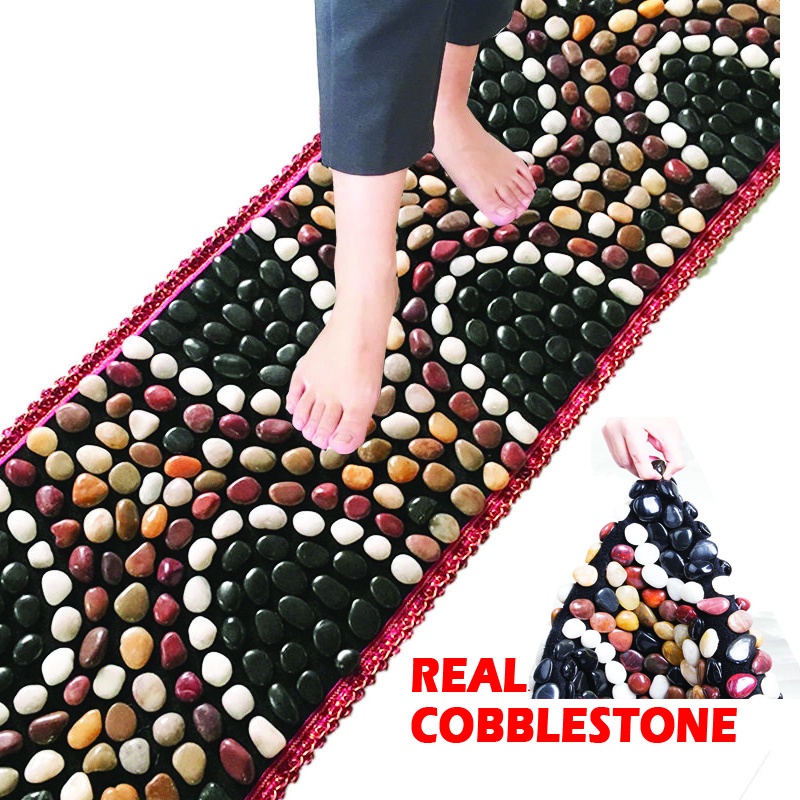 Real Cobblestone Foot Walking Reflexology Massage Mat Pad Shopee Malaysia