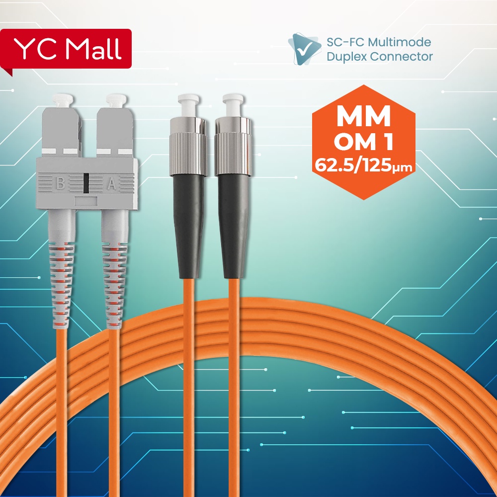 SC-FC 62.5/125 OM1 Multimode Duplex Fiber Optic Patch Cable 3M | Shopee ...