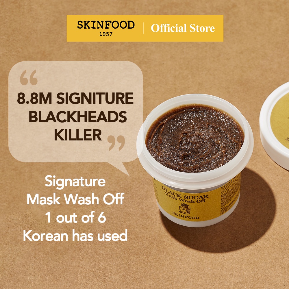 [SKINFOOD Official] Black Sugar Mask Wash Off 120g / Facial and Body