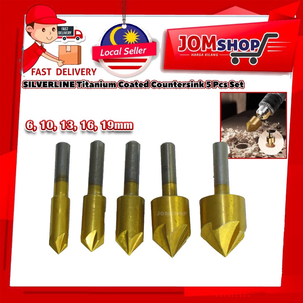 5PCS hamfer Countersink Set Chamferring Tool Hexagonal Shank Titanium