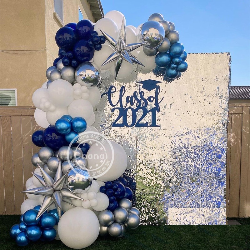 131pcs Navy Blue Balloons Garland 4D Explosion Star Balloon Birthday Wedding Valentine's Day Baby Shower Graduation hot Party Decor