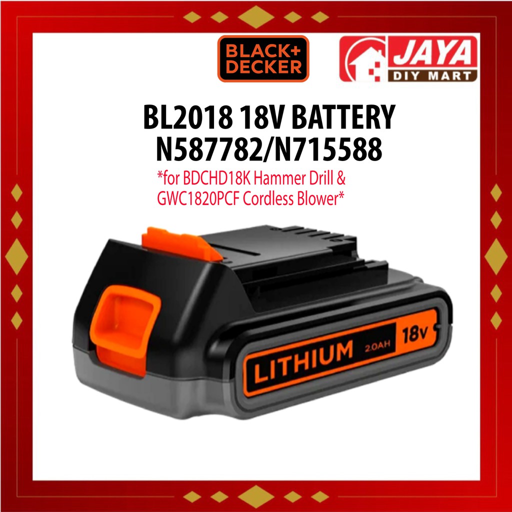 BLACK DECKER BL2018 18V 2.0Ah Battery N587782 N715588 FOR