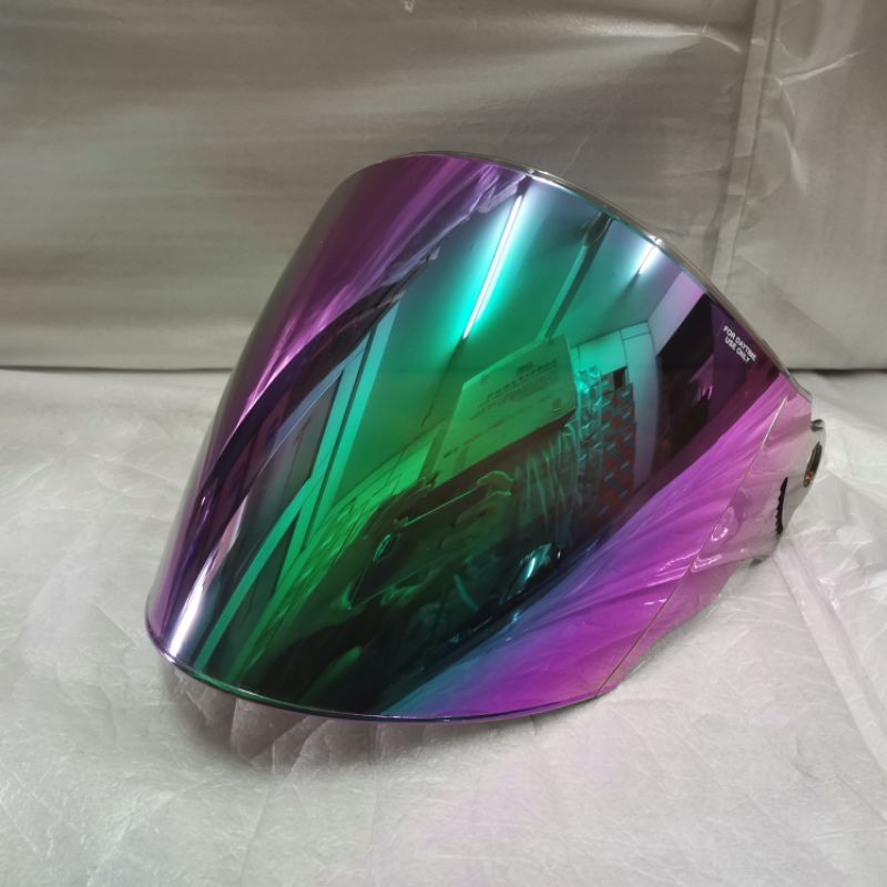 VISOR ARC RITZ RAINBOW 2 TONE TWO DUA SMOKE TINTED CROMAX SILVER
