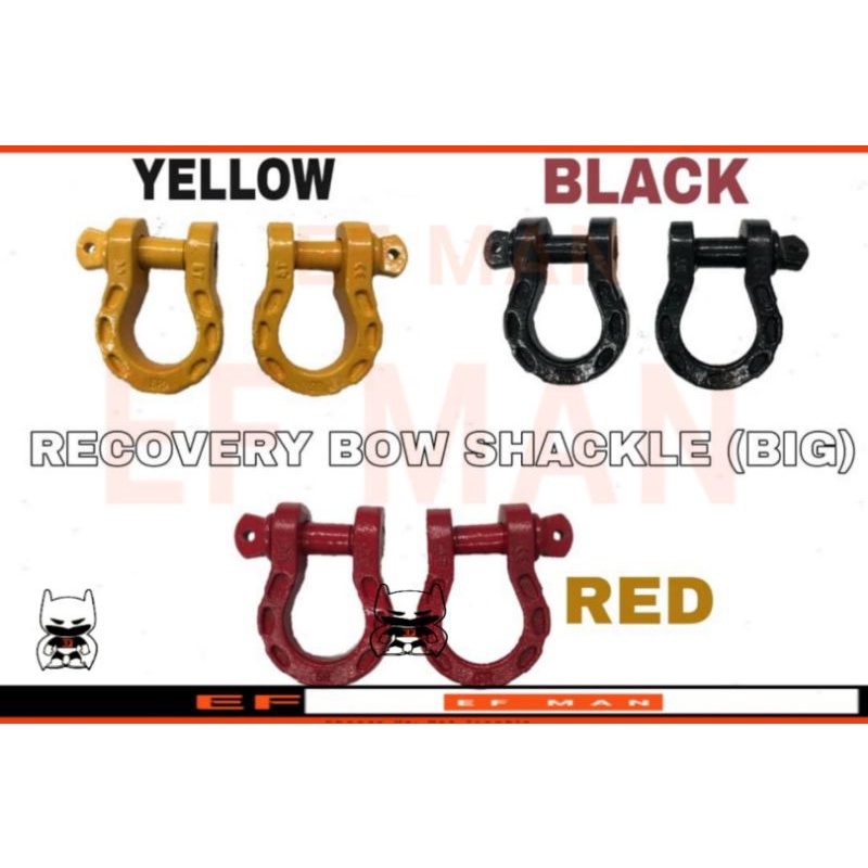 4X4 3/4'' 8Ton Towing Tow Hook Shackle Ring Bow Shackle Iron Lorry ...