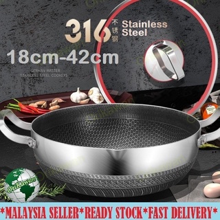 Wholesale NonStick 316 Stainless Steel Cookware Chinese Cooking Pan  Honeycomb Non Stick Non-stick Woks Pan From m.