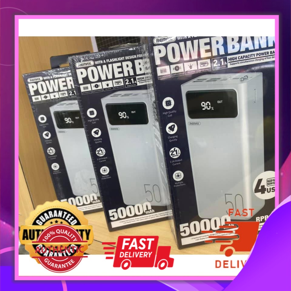 Original REMAX Powerbank RPP-162 Mengine Series 4 USB Ports 50000 mAh ...