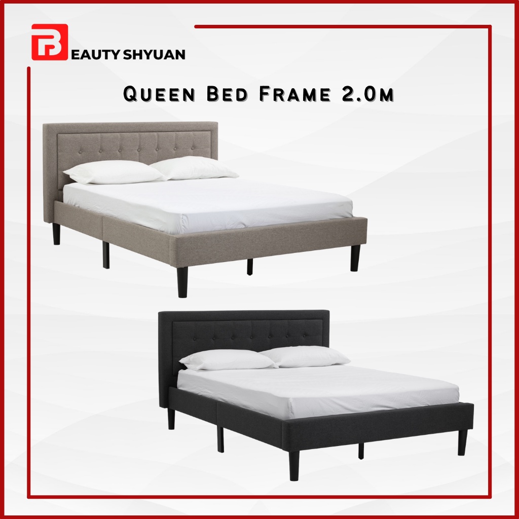 HAYDEN 2.0M Solid Wood Queen Bed Frame Queen Bedframe Katil Queen Kayu