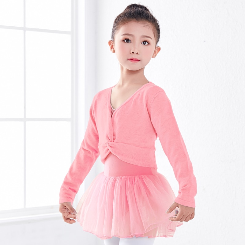 Girls Ballet Sweater Wrap Children Kids Tops Gymnastic Leotard Sweater ...