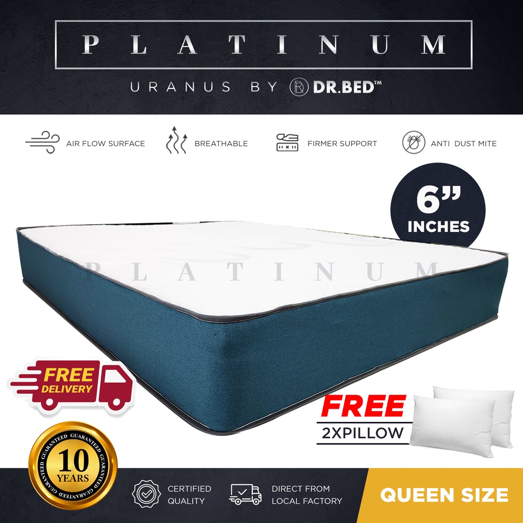 Platinum Premium Synthetic Latex Mattress Single/Queen (6 Inch) [Free