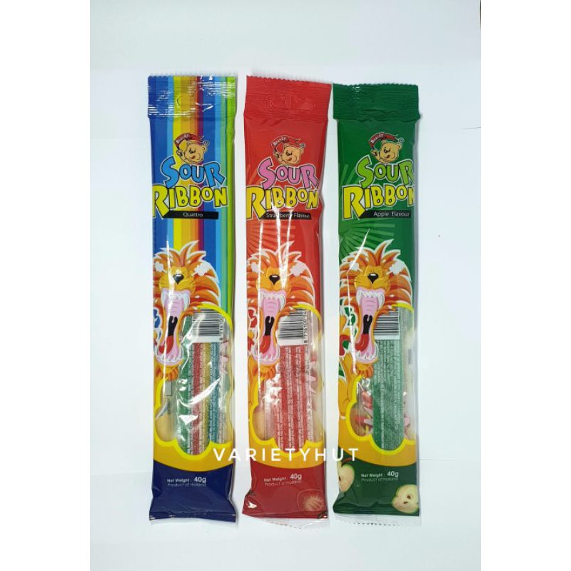 Sour Ribbon Candy Strip 1UNIT (40gram per packet) 3 Flavours! Gula ...