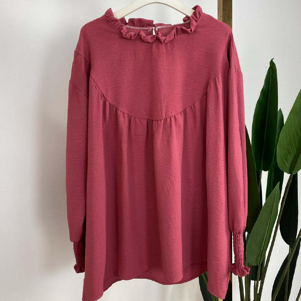 Aespa Ruffle Blouse Wadi Adra | Shopee Malaysia