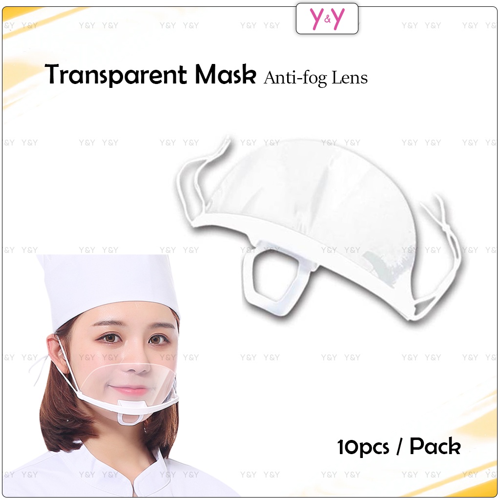 10pcs - Reusable Transparent Mask With Anti-fog Lens / Hygiene Mask ...