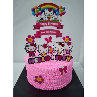 Birthday Hello Kitty Cake Illustration Cute Kawaii Awesome