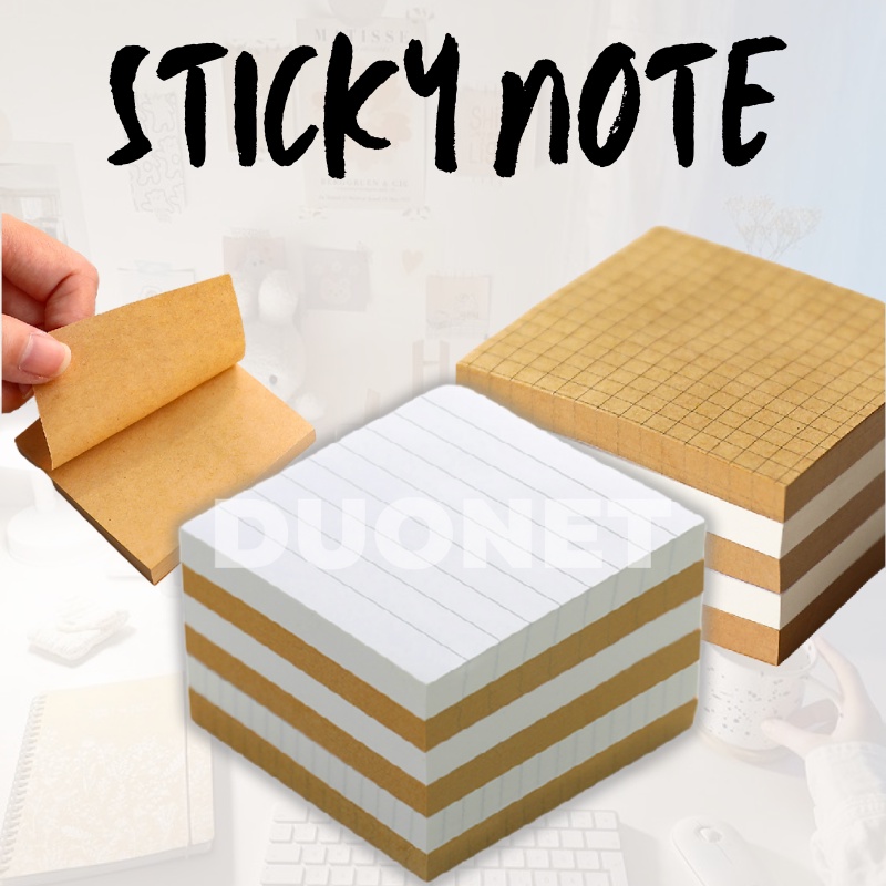 DUONET Korean Style Sticky Note 80 sheets Memo Pad Grid Line Plain ...