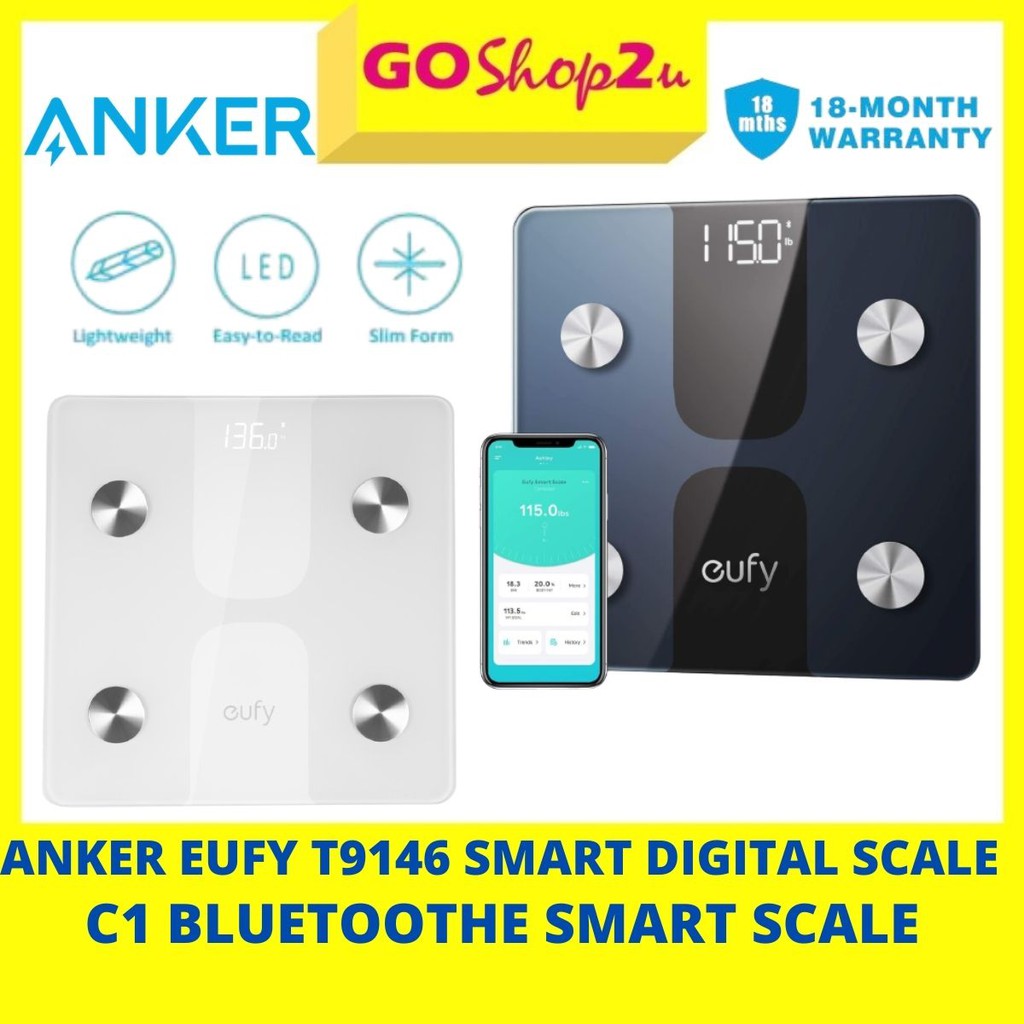 Anker T9146 Eufy Smart Scale C1 with Bluetooth, Body Fat Scale