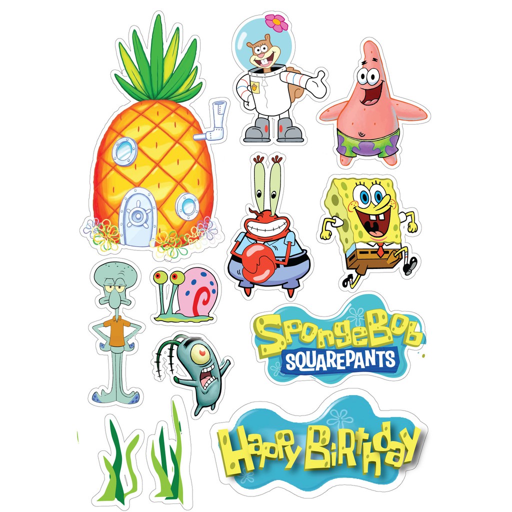 (CUSTOME MADE) Sponge Bob Cake Topper A4 size | Shopee Malaysia