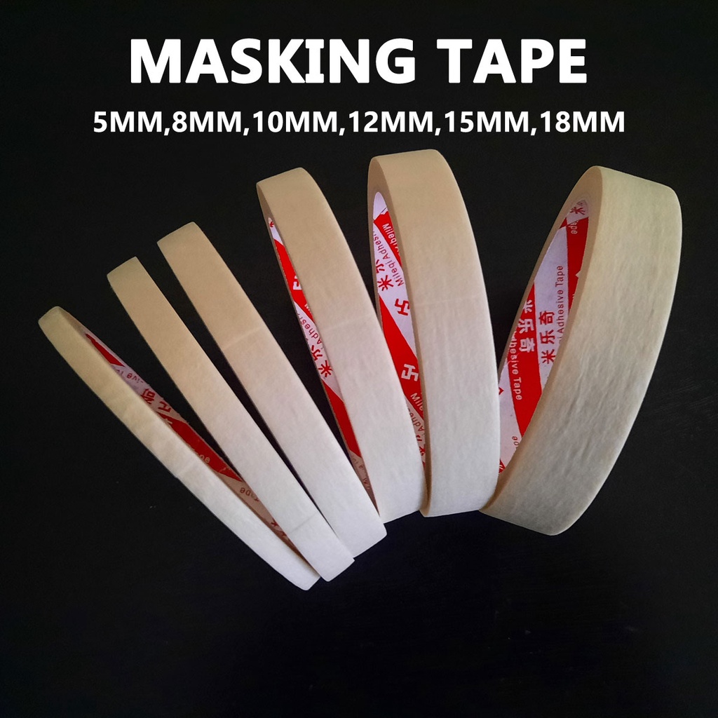 5/8/10/12/15/18mm Masking Tape 20M Art Painting White Car Spraying