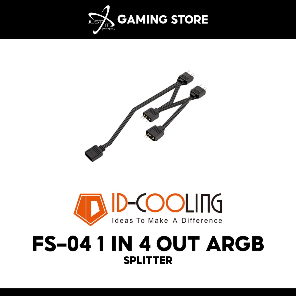 ID-Cooling FS-04 ARGB 5V 3PIN 1 IN 4 Out ARGB Splitter Cable ( ID-FS-04 ...