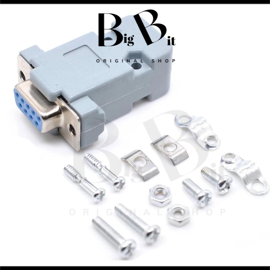 Bigbit RS232 DB9 Pin Plug Connector with Case Serial Port Connectors ...