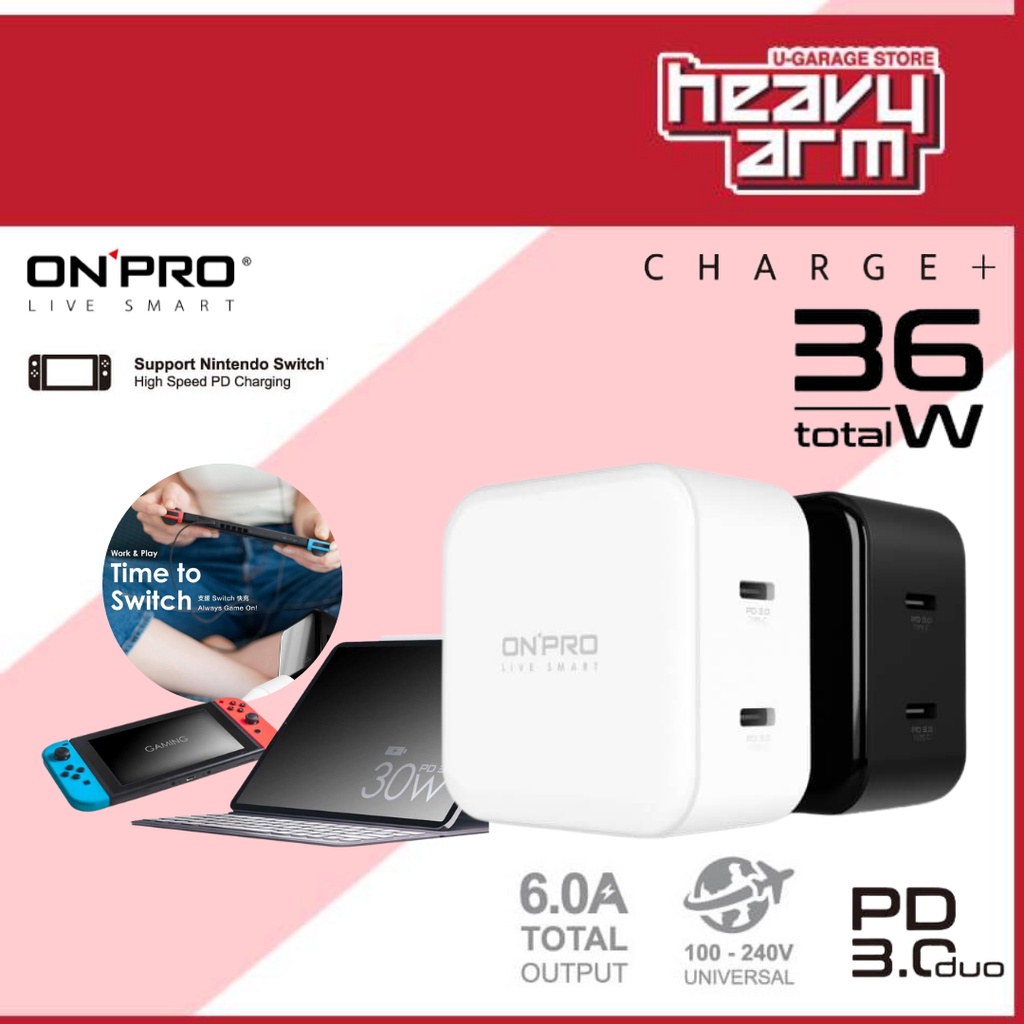 Onpro TypeC PD 3.0 Fast Charger UCDUOPD30W Nintendo Switch Charger
