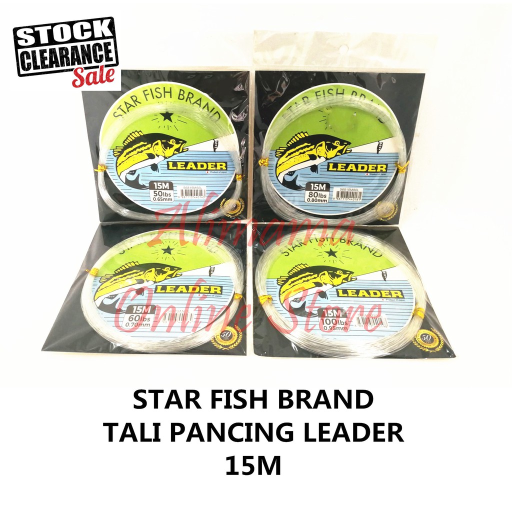 CLEARANCE STOCK STAR FISH BRAND TALI PANCING LEADER 15M FISHING LINE