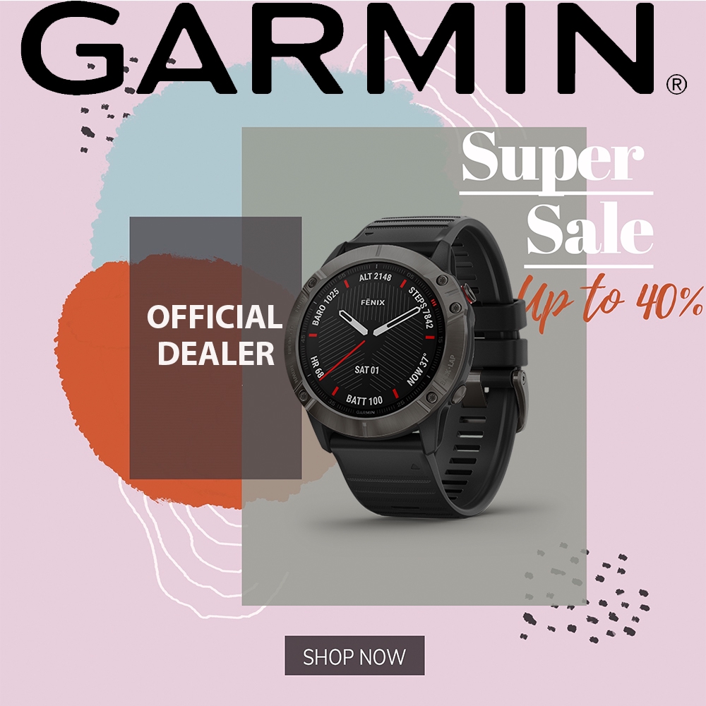 Garmin Fenix 6X Sapphire Carbon Gray DLC with Black Band