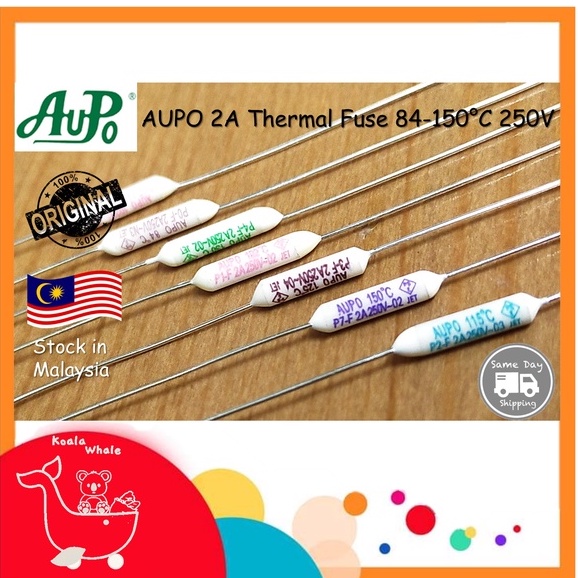 AUPO Original Thermal Fuse 2A 250V 84C 102C 115C 125C 130C 135C 150C Fan Kipas Thermo Fius