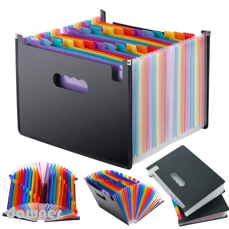 24 Pockets Expanding File Folder Document Organizer Rak Buku A4 Folder ...