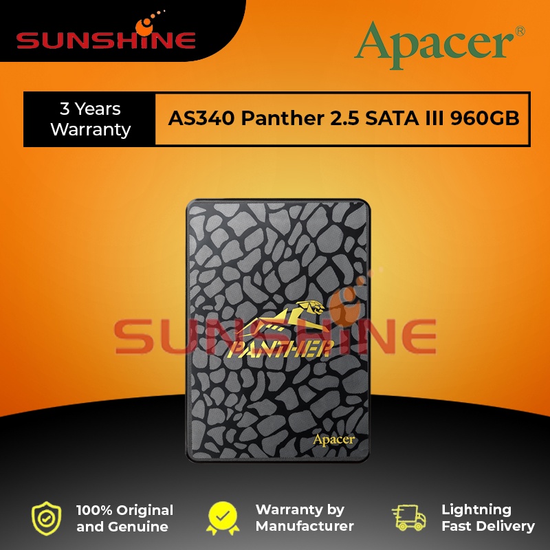 Apacer AS340 Panther 2.5 SATA III 120GB 240GB 480GB SSD | Shopee Malaysia