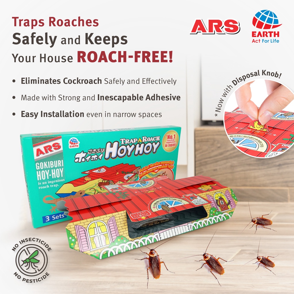 🔥Promo🔥3x Cockroach Trap Roach Bait Killer ARS Hoy Hoy Insect Perangkap ...