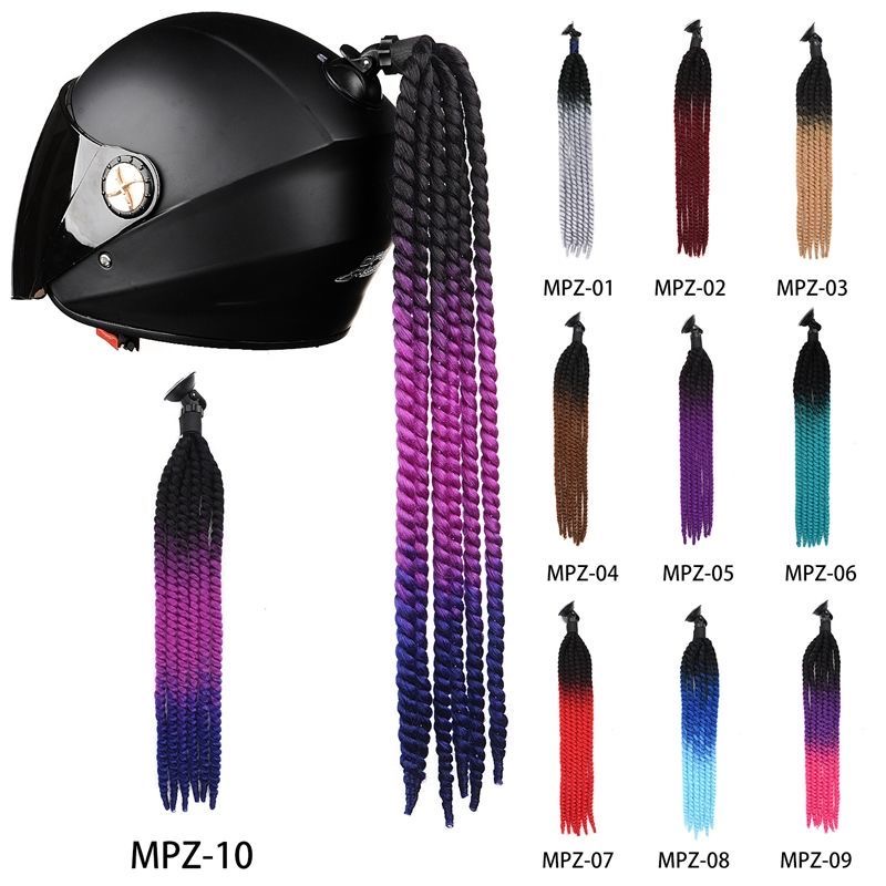 Fogcroll Helmet Braids Ponytail Style Breathable Vibrant Colors Women  Motorcycle Helmet Braid Hair for Female 