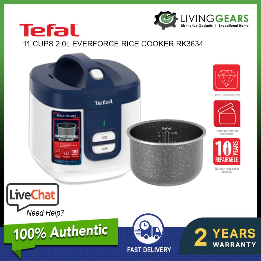 Tefal Everforce Rice Cooker 10 Cups (2.0L) RK3625 RK3634/8 Cups (1.5L) RK3611 Shopee Malaysia
