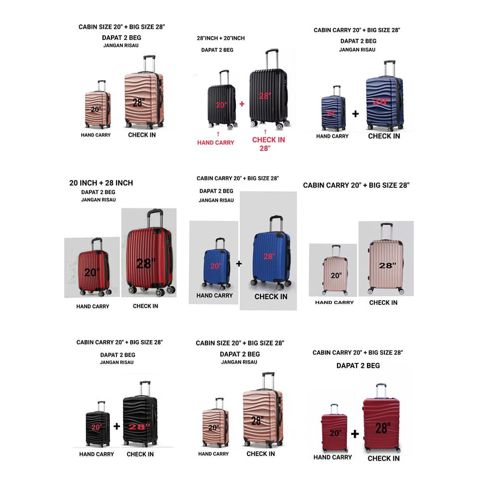 Ukuran store beg luggage