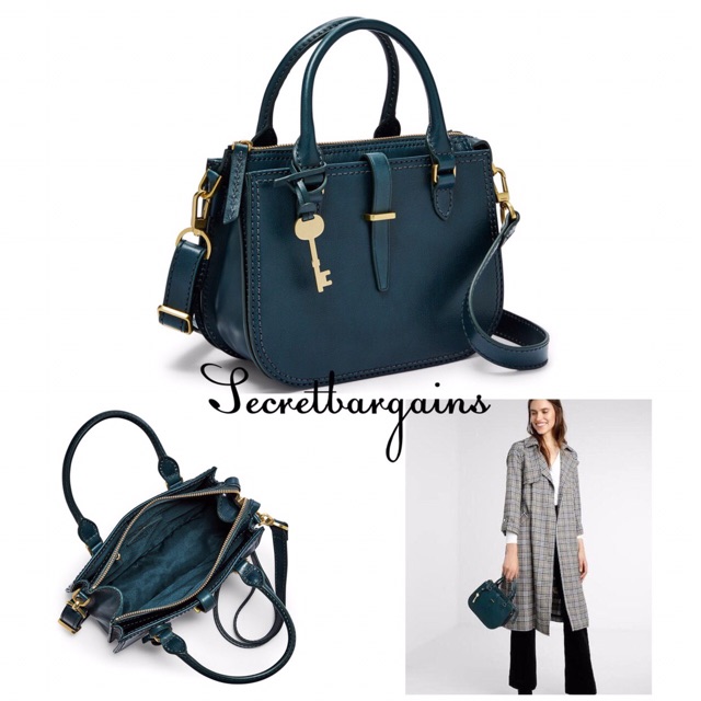 Fossil Ryder Mini Satchel Teal Shopee Malaysia