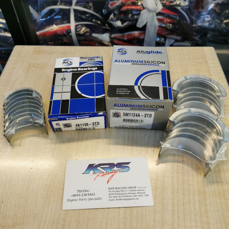 acl bearing duraglide proton 4g15 4g18 rod main bearing set saga waja ...