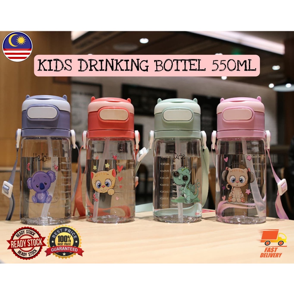 Baby Drinking Bottle Kids Water Bottle 550ml Drinking Straw Water ...