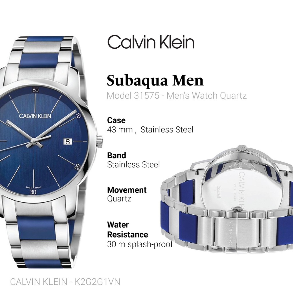 Calvin Klein Unisex Adult Analogue Digital Quartz Watch with Stainless Steel Strap K2G2G1VN Shopee Malaysia