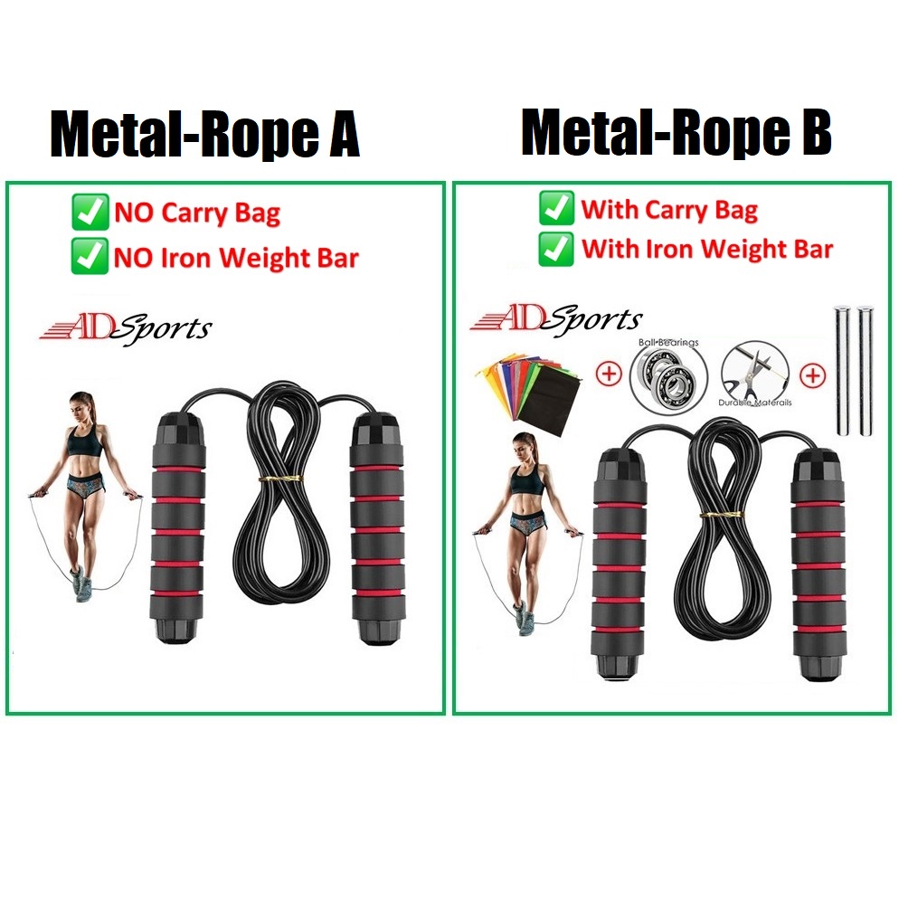 ADSports Weight-Bearing Skipping Rope Steel Wire Jump Rope.Adjustable ...