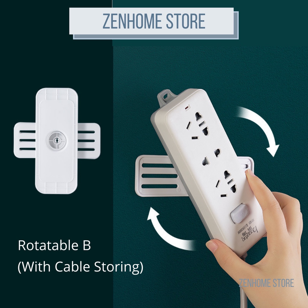 Rotatable Power Extension Holder Power Plug Socket Holder Wall Mounted